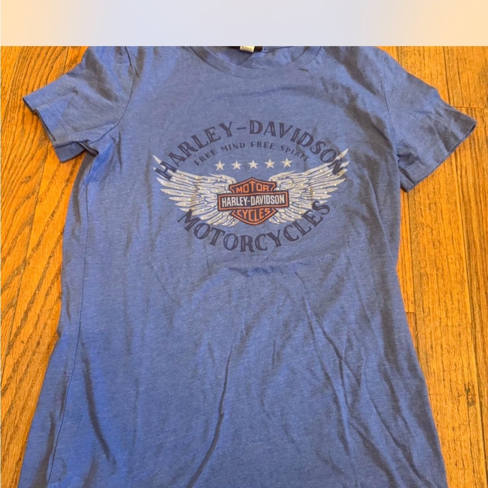 Harley-Davidson Blue Winged Logo Tee